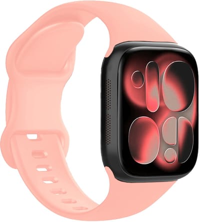 Horloge Band Geschikt voor Apple Watch 1, 2, 3, 4, 5, 6, 7, 8, 9, 10, 11, SE - 42/44/45/46 mm Bandje Siliconen Verstelbaar - Oud Roze