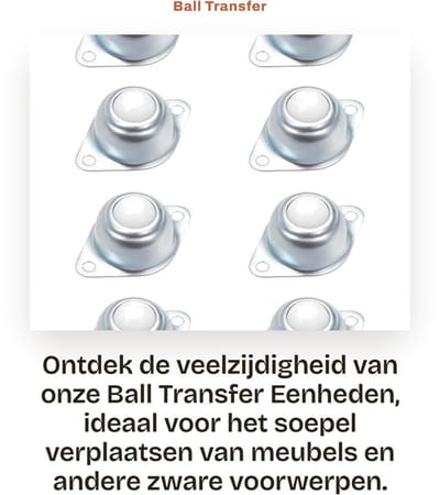 Dailygoods- Ball Transfer 8 Stuks - Nylon Meubelwielen - Zwenkwielen - Universele Roller - Flexibel Draaien - Handig en Praktisch