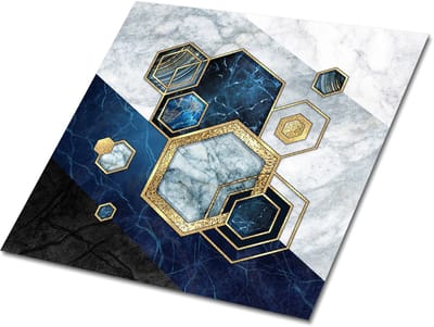 Tulup PVC Tegels - Hexagonale Abstractie Vinyl Tegels - 30 cm x 30 cm - Veelkleurig Vinyl Wandtegels - Verpakking van 9 stuks - Zelfklevende Vinyltegels - Geometrisch Plaktegels - Vinyl Tegels Zelfklevend - Plaktegels keuken en Badkamer