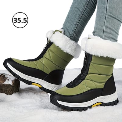 Livano Snowboots Voor Dames - Sneeuwschoenen- Wintersport Sneeuwboots - Ski Gadgets - Maat 35.5 - Groen