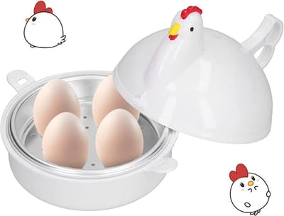 Magnetron Eierkoker - Stoomkoker Keuken - Ontbijt Maken - Capaciteit 4 Eieren - 123 cm Diameter - Wit