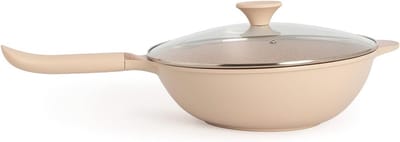 Gietaluminium Wokpan met Keramische Antiaanbaklaag - 32 cm - Geschikt voor alle Warmtebronnen