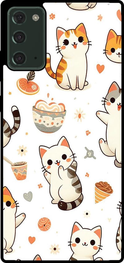 Smartphonica Telefoonhoesje Geschikt voor Samsung Galaxy Note 20 met katten opdruk - TPU backcover case cat design geschikt voor Samsung Galaxy Note 20