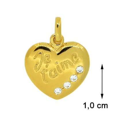 Blinx Jewels Vergulden Hanger Hartje "Je t'aime" Steentjes Zirkonia