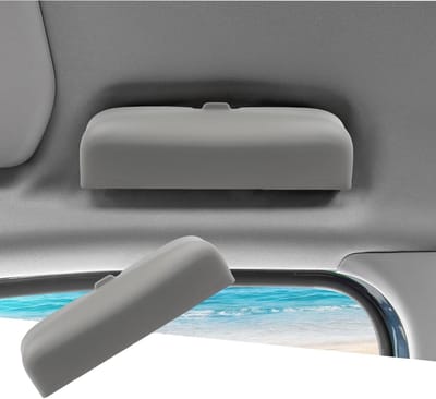 Zonnebrilhouder Auto - Brillenetui Opbergdoos - Auto Interieur Organiseren - Automatisch Sluitend Design - Plus Größe - Grijs