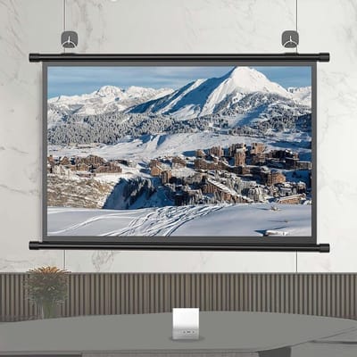 Projectiescherm - Beamer scherm - Home cinema - Handmatig oprolbaar - 30-72 inch - Zwart