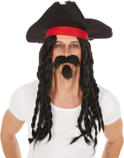dressforfun - Pruik kapitein Jack - verkleedkleding kostuum halloween verkleden feestkleding carnavalskleding carnaval feestkledij partykleding - 300741