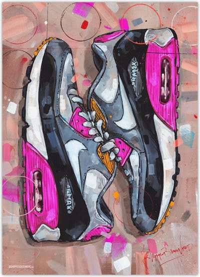 Sneaker poster sideways pink 50x70 cm