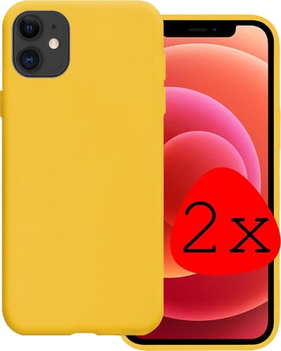Hoesje 2 Stuks - Geschikt voor Apple iPhone 11 - Sterk & Shockproof - Case Siliconen - Back Cover - Telefoon Hoes - Geel