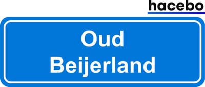 Hacebo - Plaatsnaam Sticker - 29x10 CM - Oud Beijerland sticker - Verkeersborden sticker - grappige cadeaus - Oud Beijerland
