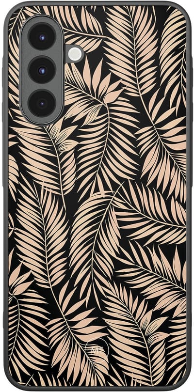 Hoesje geschikt voor Samsung Galaxy A16 - Palm silhouette - TPU Hard Case Backcover - Zwart, Bruin - Mooie Telefoonhoesjes