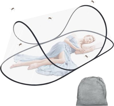 SnelShoppen - Moskitonet Pop Up 200x80x56 cm - Opvouwbaar Muggennet - Draagbare Campingtent - Familie Moskitonet Bed voor Camping, Reizen, Binnenshuis