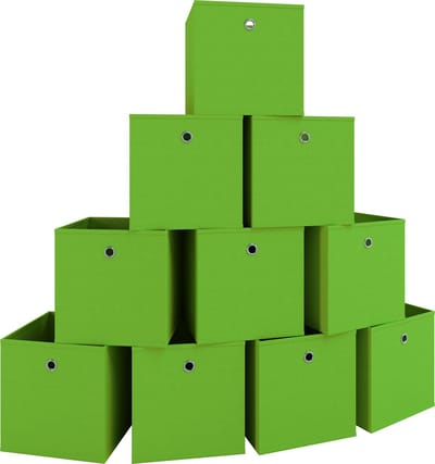 Set van 10 vouwdozen vouwdoos stoffen doos vouwdozen plank doos opbergdozen