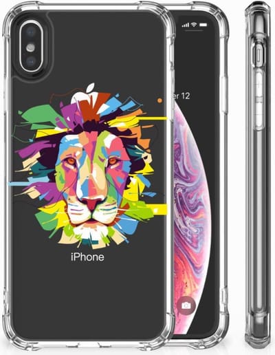 Back Cover voor Apple iPhone X | Xs Stevig Bumper Hoesje Lion Color