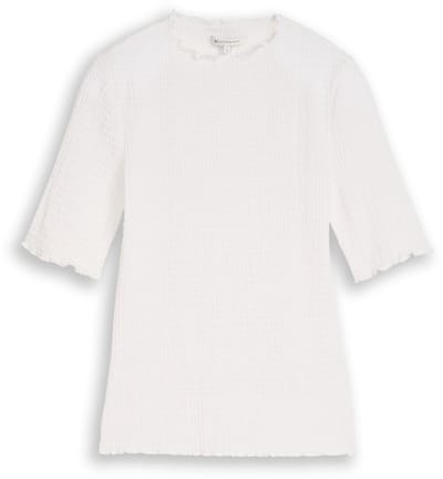Tom Tailor Denim - Slim fit crinkle T-shirt - Maat XXL - off white