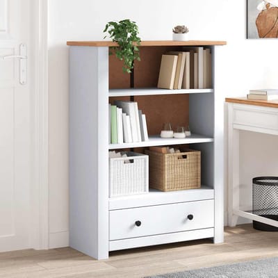 vidaXL - Boekenkast - Panama - Range - 80x35x110 - cm - massief - grenenhout - wit