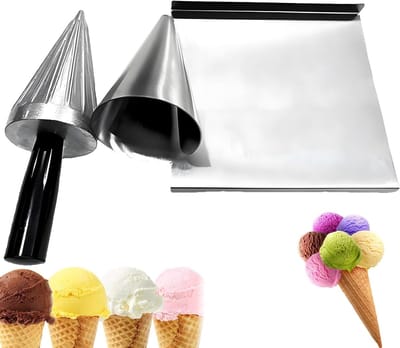 Wafelhoornvorm - Rol voor Hoorntjes - Desserts Vormen - Antiaanbak Rol - 10 x 10 x 10 cm - Zilver