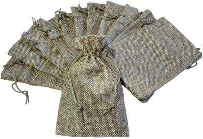 Prigta - Kleine jute zakjes naturel - 24 stuks - 10x15 cm - cadeauzakjes herbruikbaar met natuurlijke uitstraling
