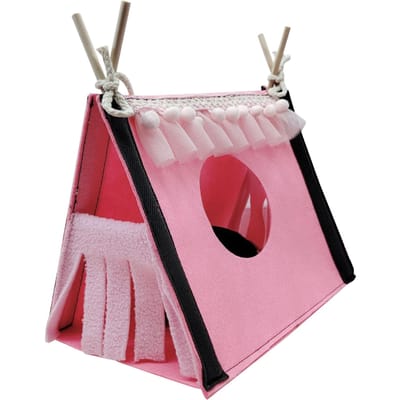 Tente Cachette Hamster Lapin Rat Tunnel Maison Petit Animal Tube Jouet Nid Chaud Habitat Pinkish black