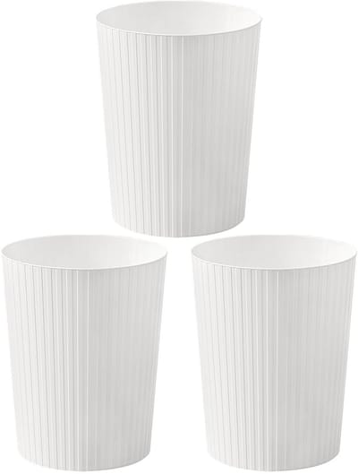 Set van 3 Stuks 7.2L Afvalmanden voor Keuken, Badkamer en Kantoor - Wit