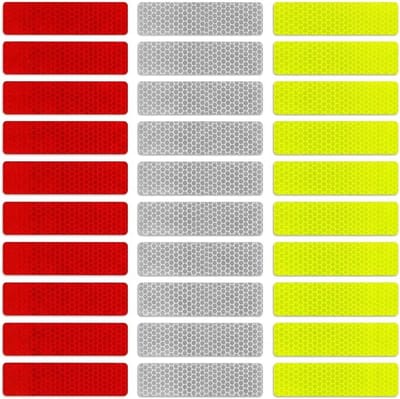 Reflector sticker set - 30 stuks - zelfklevend - waterproof - verhoogde zichtbaarheid voor fietshelm - ShopVlot