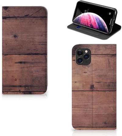 Apple iPhone 11 Pro Max Book Wallet Case Old Wood