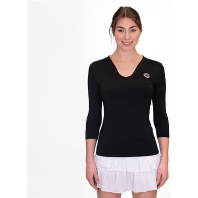 BIDI BADU Crew V-Neck Longsleeve Dames-Zwart