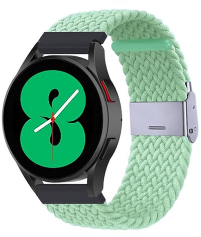 By Qubix - Braided nylon bandje - Lichtgroen - Geschikt voor Xiaomi Redmi Watch 5 Active / Redmi Watch 5 Lite