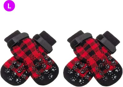 Livano Hondenschoenen Pootbeschermer - Hondenschoenen - 4 Stuks - Hondenschoentjes - Pootbescherming Hond - Waterbestendig - Rood L