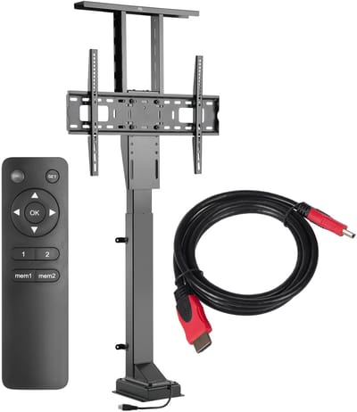 Maclean - TV beugel - Elektrische standaard - 37''-65'', VESA 600x400, max 50kg, MC-866 + HDMI 2.0 4K 3D UHD 1,8m KABEL 48 bit