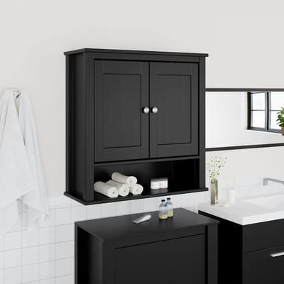 vidaXL - Badkamerkast - BERG - 69,5x27x71,5 - cm - massief - grenenhout - zwart