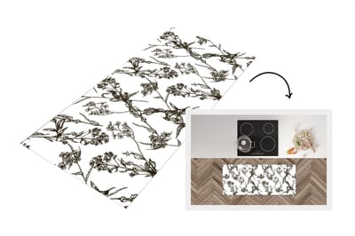 Keukenloper - Loper keuken - Vintage - Planten - Bloemen - Patronen - 120x50 cm - Keukenloper vinyl