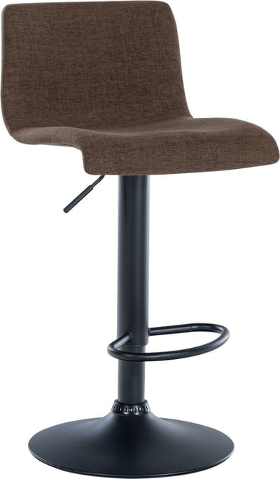 CLP Branford Barkruk - Met rugleuning - Met voetsteun - Metalen frame - zwart/bruin