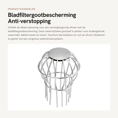 Dailygoods- Bladfiltergootbescherming 5,5 inch - Roestvrijstalen Gootzeef - Antiblokkerende Afvoerafdekking - Buiten - Dakterras - Duurzaam