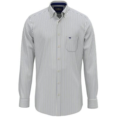 Fynch-Hatton Overhemd Poplin Stripe Button-Down Navy / male