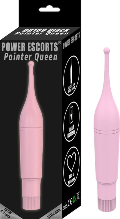 Power Escorts - Pointer Queen - Trendy Roze - 16 CM - Flexible Clitoris Point Vibrator - Clitoris Vibrator - Super handig in gebruik - 1 AA Battery benodigd - gave Cadeaubox - BR189