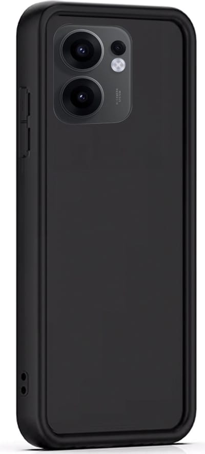 Hoesje geschikt voor Oppo Reno 13F / 13 FS - Versterkte randen - Bescherming Camera & Scherm - Matte Design Jet Zwart