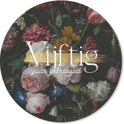 Muismat rond 20x20 cm - Mousepad vijftig jaar getrouwd - Quotes - Jubileum - Trouwen - Spreuken - Ronde muismatten
