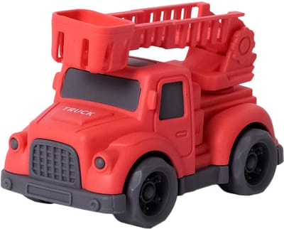 Speelgoedtopdeals - BIOplastic Brandweerwagen met ladder - 10,5 cm - Duurzaam speelgoed