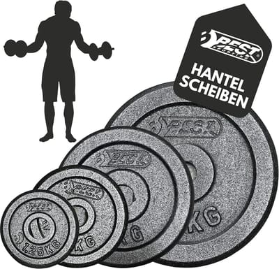 Haltergewichten Set Pro Halterschijven 1,25 kg tot 10 kg voor 30 mm Stangen