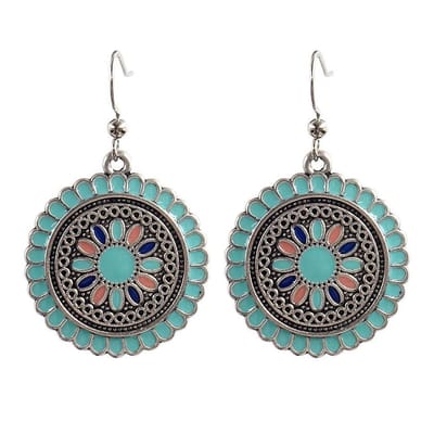 Fako Bijoux® - Oorbellen - Bohemian - Cirkel Retro - Groen