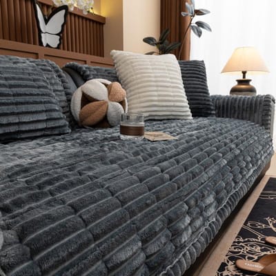 [Zachte wasachtige ribstof] Bankkussen herfst en winter modern eenvoudig antislip leren bank verdikt all-inclusive bankhoes 70*70cm