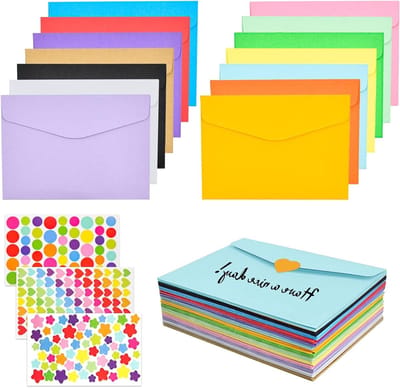 70 Stuks Kleurrijke Mini Enveloppen voor Wenskaarten, 11.5 x 8.2 cm, Perfect voor Cadeaus, Bruiloften en Kerstdecoratie