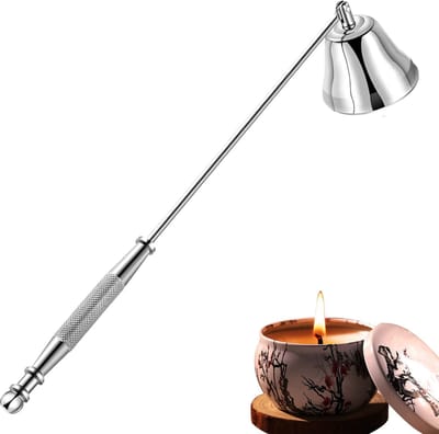 1 stuk - Kaarsendover - Roestvrij staal - Dooft kaarsen veilig - Ontwerp met lange steel - Ideaal voor kaarsenliefhebbers - Elegant cadeau - Klokvormig ontwerp - zilver