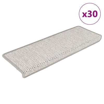vidaXL - Trapmatten - zelfklevend - Sisal-Look - 30 - st - 65x21x4 - cm - Platina