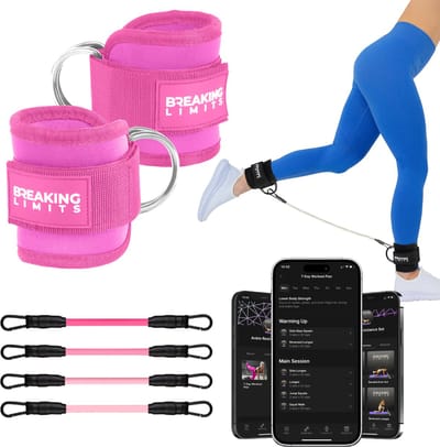 Breaking Limits Enkel Weerstandbanden Set – Resistance Band Set – Fitness Elastiek – Sport Elastiek Banden – Booty Band – Ankle Straps Bands Set – Yoga & Fitness