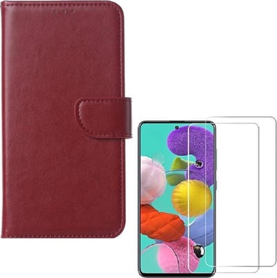 Bookcase Hoesje Geschikt voor: Samsung Galaxy S10 Lite 2020 Portemonnee hoesje Bordeaux met 2 stuks Glas Screen protector