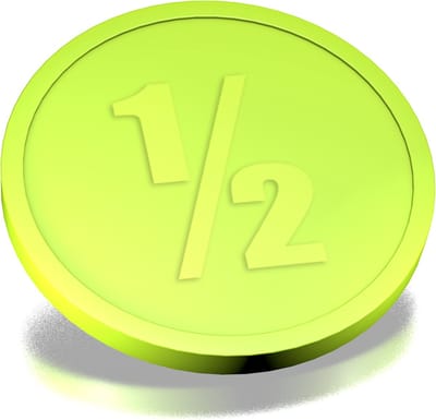 CombiCraft Plastic 1/2 Consumptiemunten Lime Groen - Ø29mm - 250 stuks