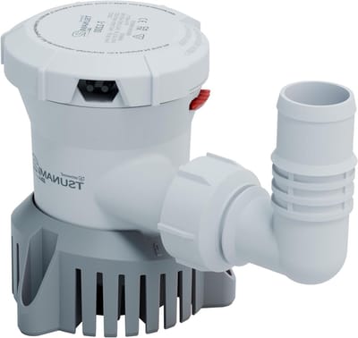 Bilgepomp - Waterpomp - Bootonderhoud - Voorkomt droogloop - 1200 GPH - Wit/Grijs