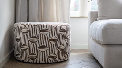 Poufue - Luxe Poef met Print - Dizzy Gold - Low Round